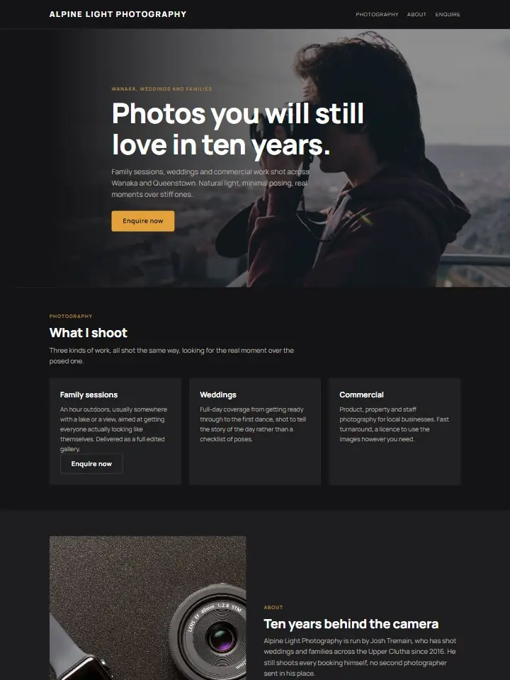 The Photographer Kit - site preview